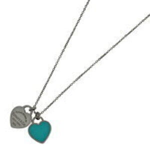 Tiffany Co to Double Heart Necklace Sterling Silver Blue
